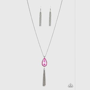 Elite Shine Pink Necklace and earring set